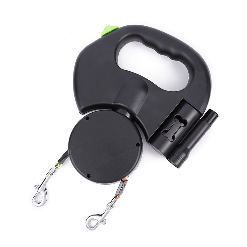 Dual Dog Leash with Tangle | 360 Swivel With Lights