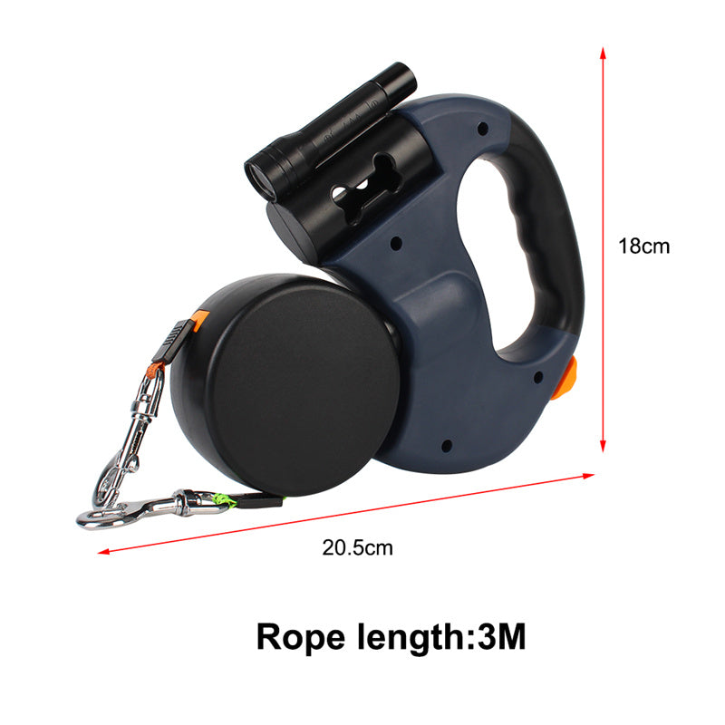 Dual Dog Leash with Tangle | 360 Swivel With Lights