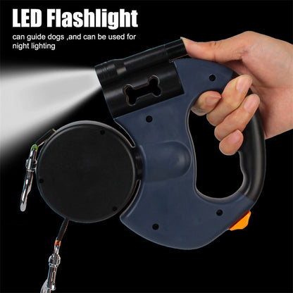 Dual Dog Leash with Tangle |  360 Swivel With Lights