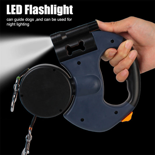 Dual Dog Leash with Tangle |  360 Swivel With Lights