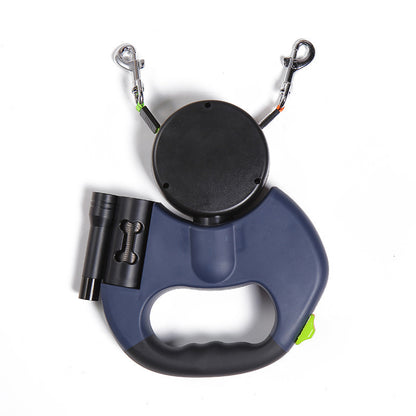 Dual Dog Leash with Tangle |  360 Swivel With Lights